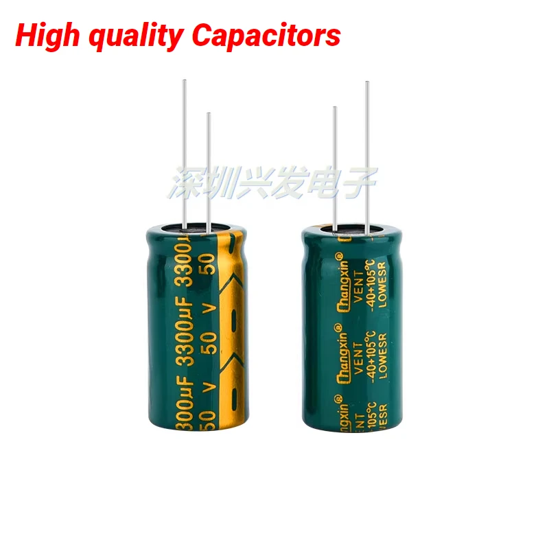 10PCS 50v3300uf frekuensi tinggi Audio resistansi rendah steker langsung kapasitor elektrolit 3300uf 50v ukuran 18x35mm