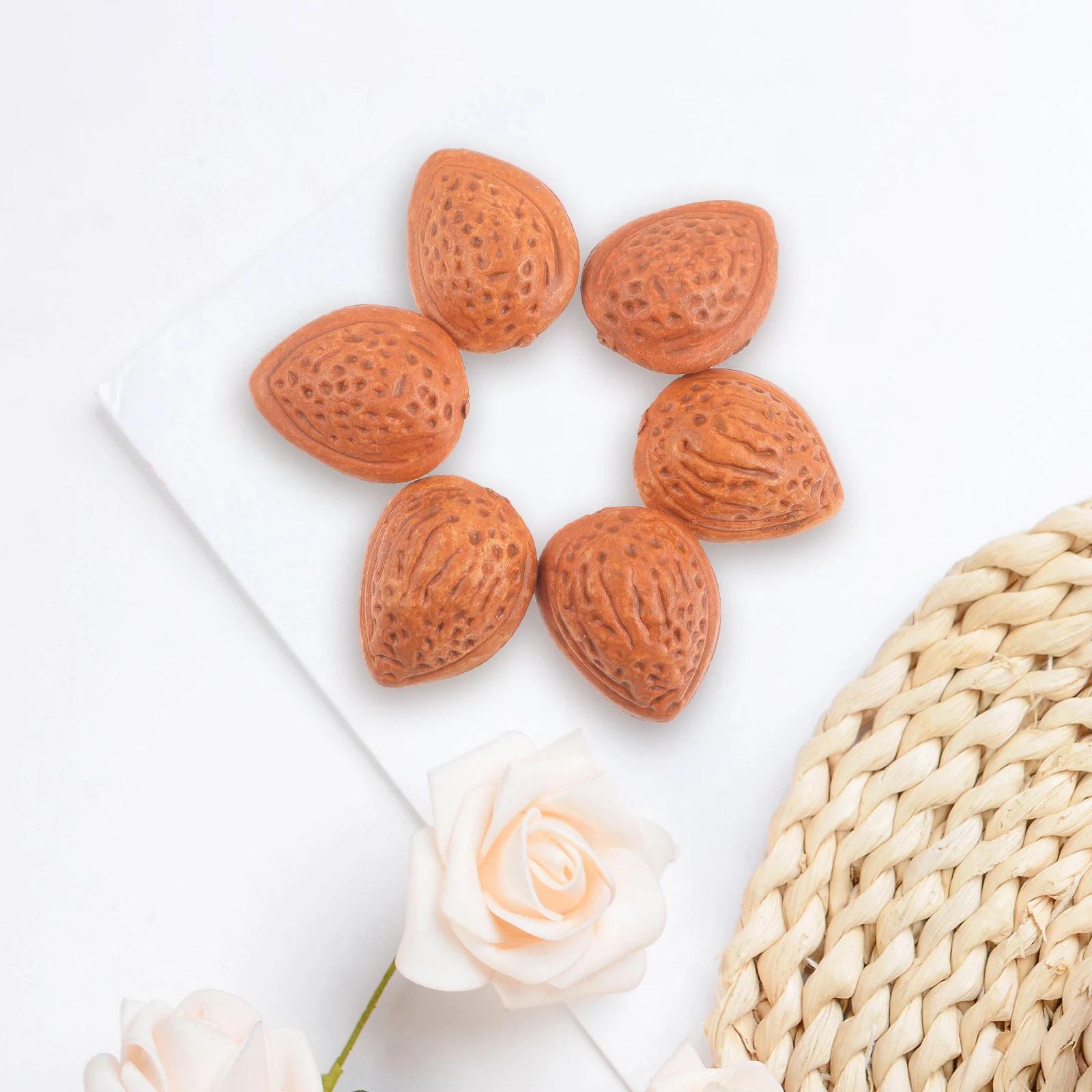 

20 Pcs Simulated Nut naments Fake Almonds Decorations Artificial Nuts Faux Almonds for Home Office Cafe Photo Props Realistic
