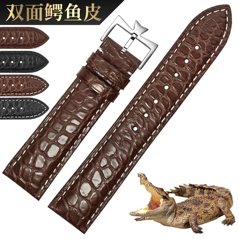 First layer Double Sided Crocodile Skin  Watch Strap For Vacheron VC Constantin Bracelet Men's Watchband 19mm 20mm 21mm