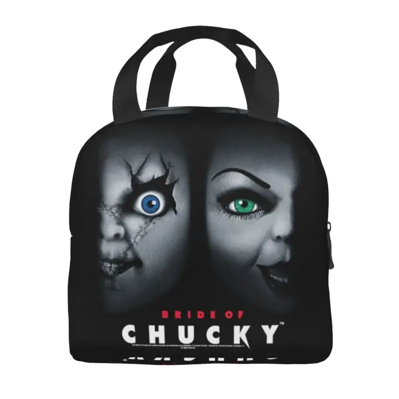 Bride Of Chucky Movie Thermal Insulated Lunch Bags Women Child's Play Portable Lunch Container for School Storage Food Box