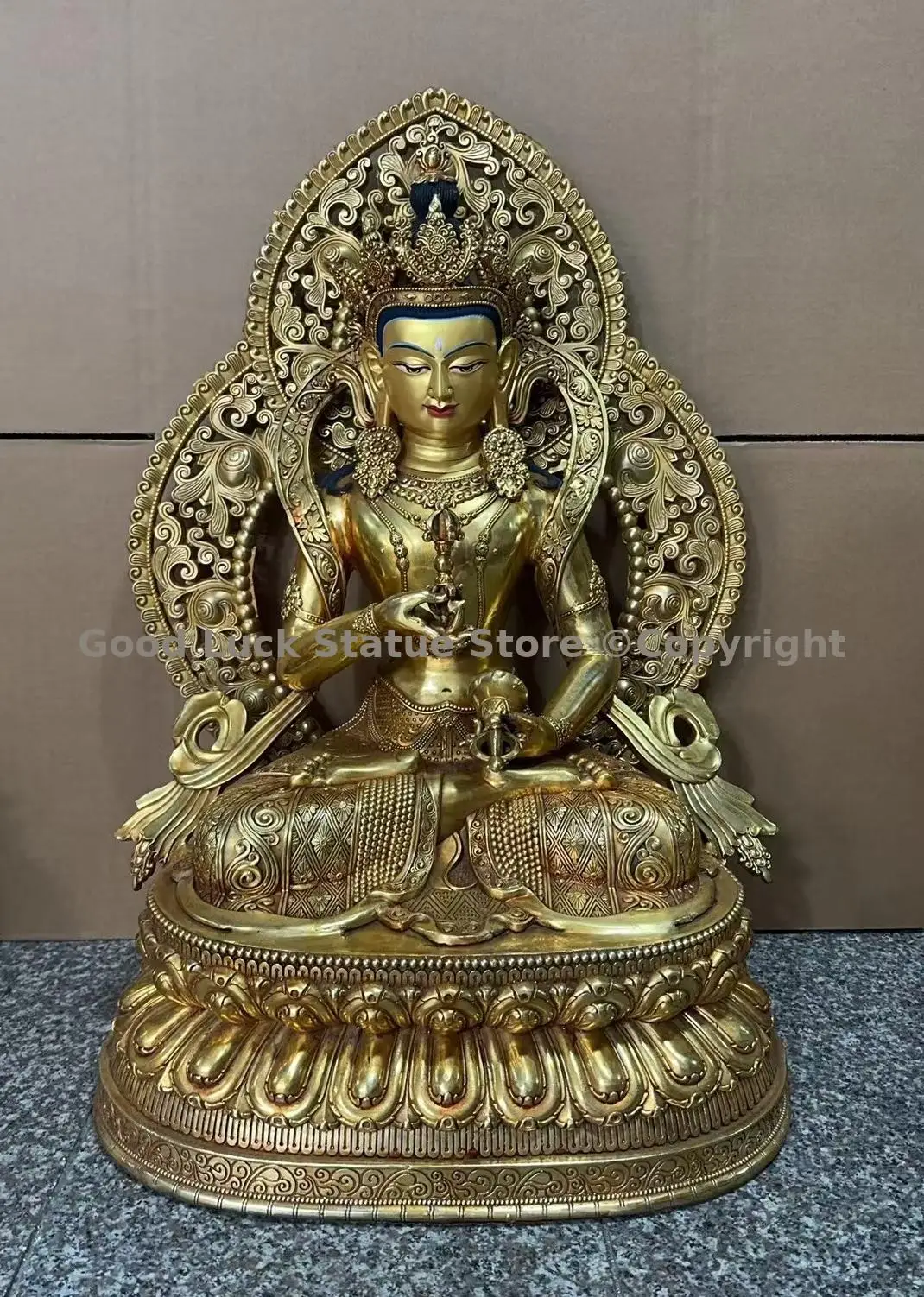 65cm huge buddha statue for temple altar main hall copper Yellow Jambhala Shakyamuni goddess Tara Vajrasattva with backlight