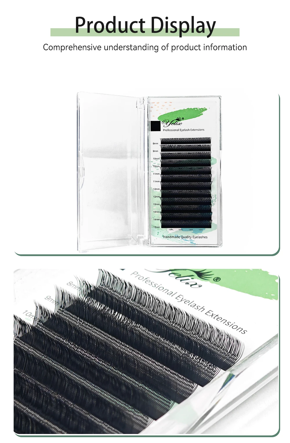 Yelix U-YY Wimpernverlängerungen 0,07 mm Fluffy Volume Trays Großhandel Salonbedarf Einzelne Wimpernbüschel Werkzeuge Professionelle Salon-Ausstattung – Detail 12