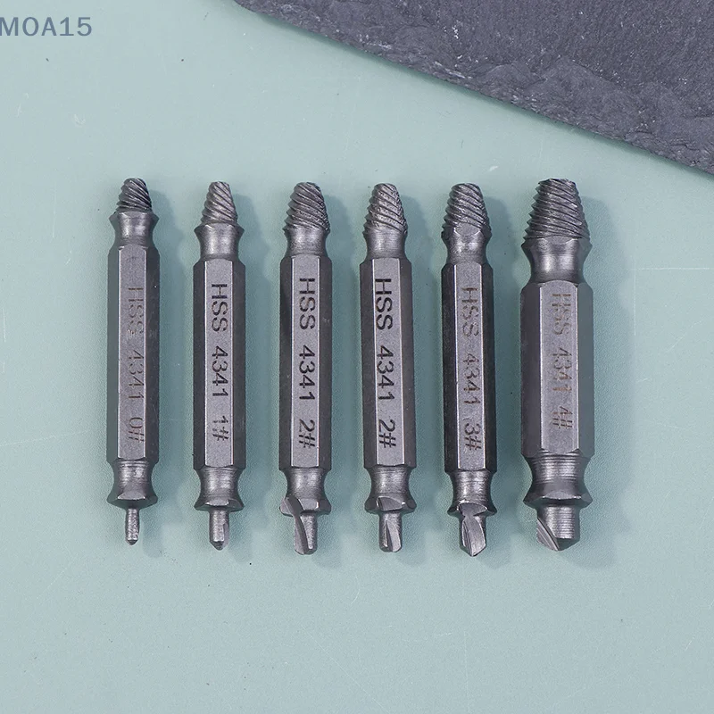 Damaged Screw Extractor Broken Bolt Stripped Set Double Head Tool Easy Out Removal Disassemble Stud Slip Teeth Demolish Remover