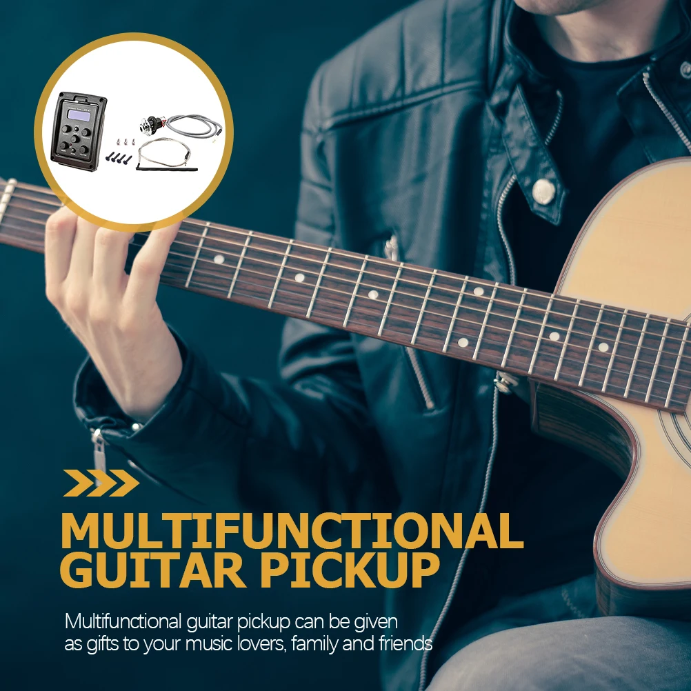 

Pickup Guitar Equalizer Electric Acoustic Preamp Multifunction Black Plastic for