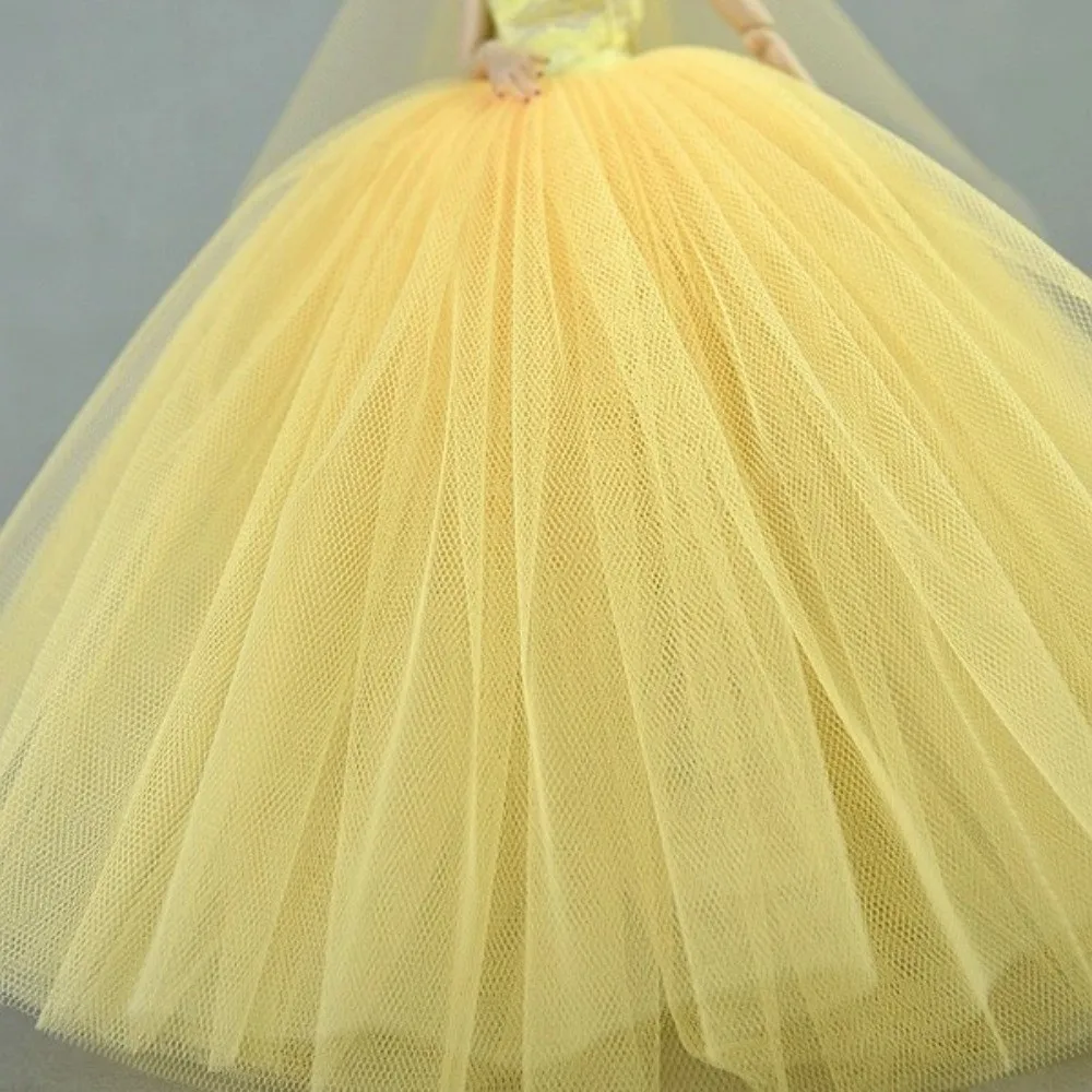 Elegant met sluier pop trouwjurk veelkleurig cadeau pop jurk kostuum effen kleur pop jurk kleding 1/6 BJD pop