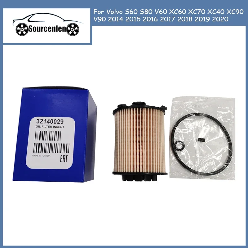 32140029 Oil Filter Kit 31372212 31372214 for Volvo S60 S80 V60 XC60 XC70 XC40 XC90 V90 2014 2015 2016 2017 2018 2019 2020 Car