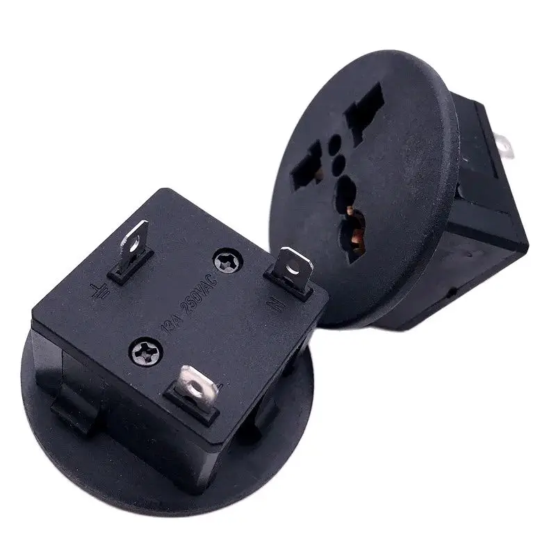 1PCS Black industry multi-functional PDU UPS outlet 3P Elcectrical 250V 13A US EU UK universal electrical AC power socket