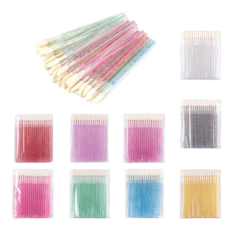 

THINKSHOW 50pcs Disposable Lip Brush Mascara Applicator Lipstick Wands for Cleaning Cosmetic Brush Makeup Tool Eyelash brushes