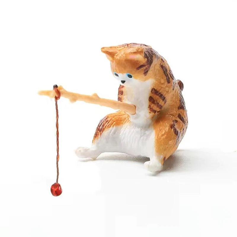 1PC Small Fishing Cat Creative Aquarium Decoration Aquarium Accessories Fish Tank Accessories Aquarium Accessories Decoracion image 5