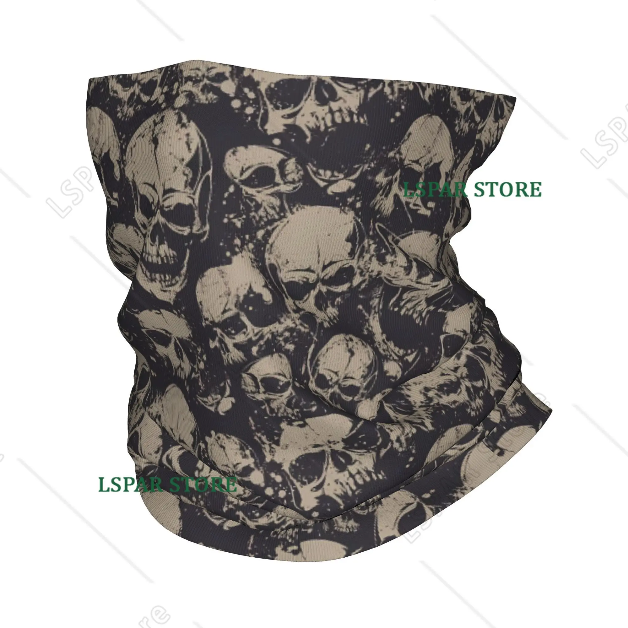 

Grunge Pattern with Skulls Rock Bandana Neck Gaiter Printed Mask Scarf Multi-use Balaclava Cycling Unisex Adult Winter