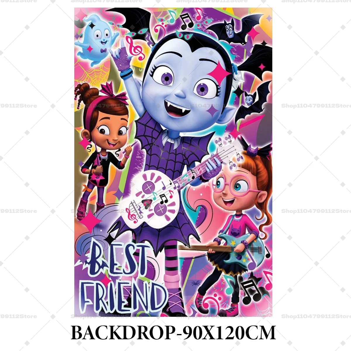 لوازم حفلات أعياد الميلاد من ديزني فامبيرينا، بالون روك للفتيات، أغاني صغار، خلفيات الهالوين، دعائم علوية للكب كيك