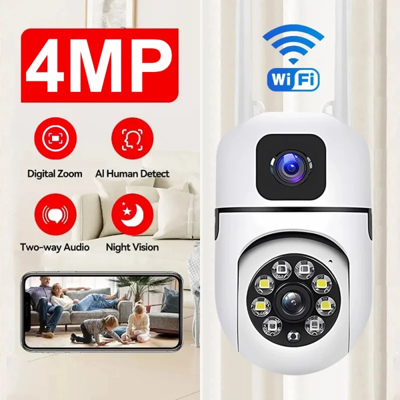SQCOM APP 6MP WiFi Security Camera Indoor PTZ Camera Motion Detection Auto Tracking Color Night Vision Surveillance Cameras