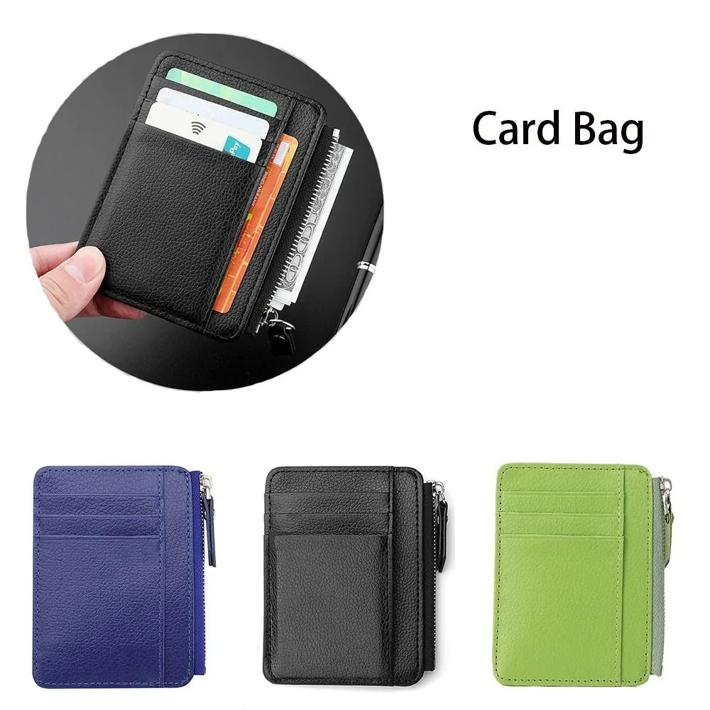 Nieuwe PU lederen kaarttas effen kleur zachte kleine portemonnee Ultradunne visitekaartjestas dames heren