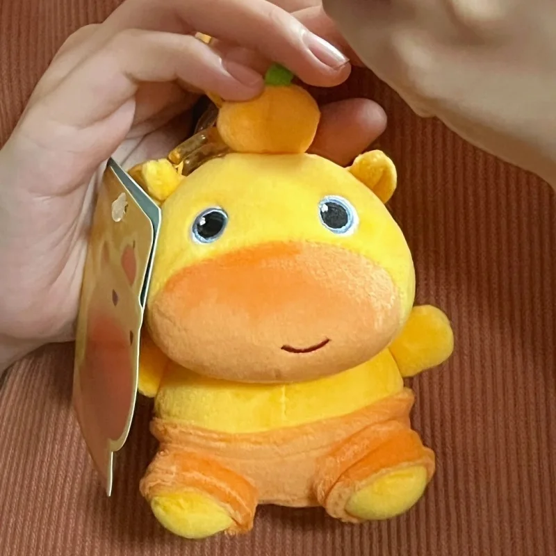 Genuíno novo dos desenhos animados criativo capivaro lulu estudante mochila pendurado ornamento boneca de pelúcia chaveiro ornamento crianças presentes aniversário