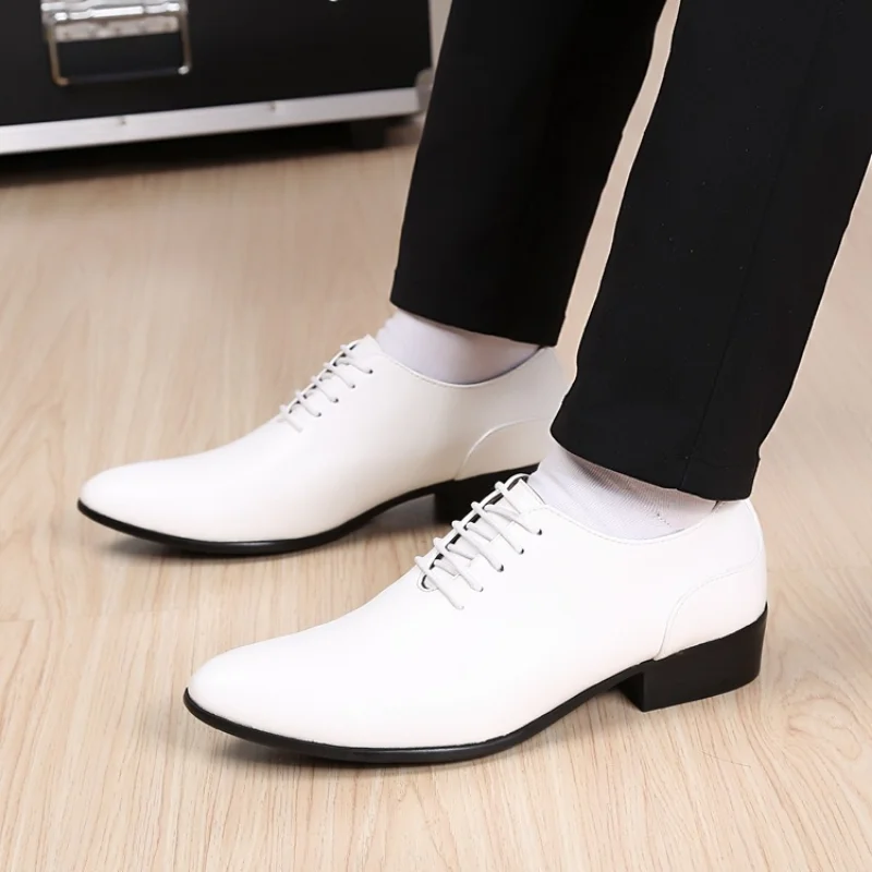 Mens White Dress Shoes Man Wedding Shoes Men 2023 Shoes Leather Formal Suit Shoes Zapatos Oxford Hombre Chaussure Homme Mari