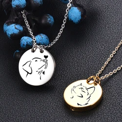 Custom Round Stainless Steel Pet Cremation Necklace for Dog Cat Memorial Keepsake Pendant Urn Jewelry for Ashes