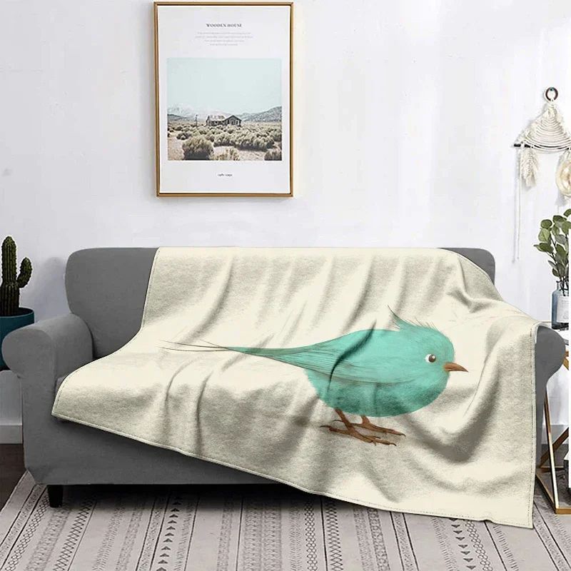 Home decoration plush Sofa blanket Meow and Bird Print Bedspread on the bed  fluffy soft blankets thick blanket for winte