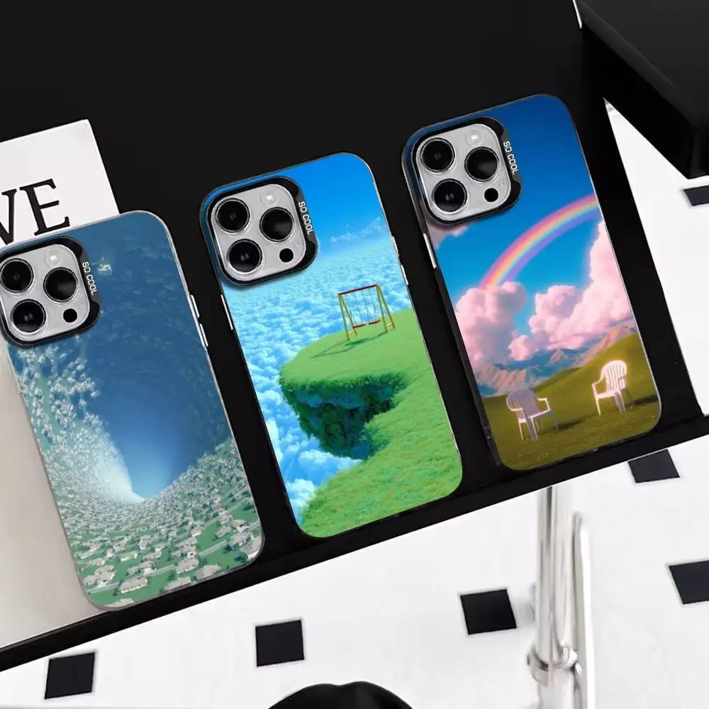 

Dreamcore Phone Case For iPhone 17,16,15,14,13,12,11 Plus,Pro Max,XS,Colorful Silver Phone case Funda Cover