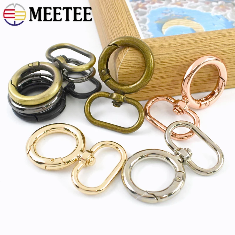 

5/10Pcs 20-38mm Metal O Ring Buckles Bag Strap Spring Clasp Swivel Lobster Buckle for Keychain Handbag Rings DIY Bags Accessory