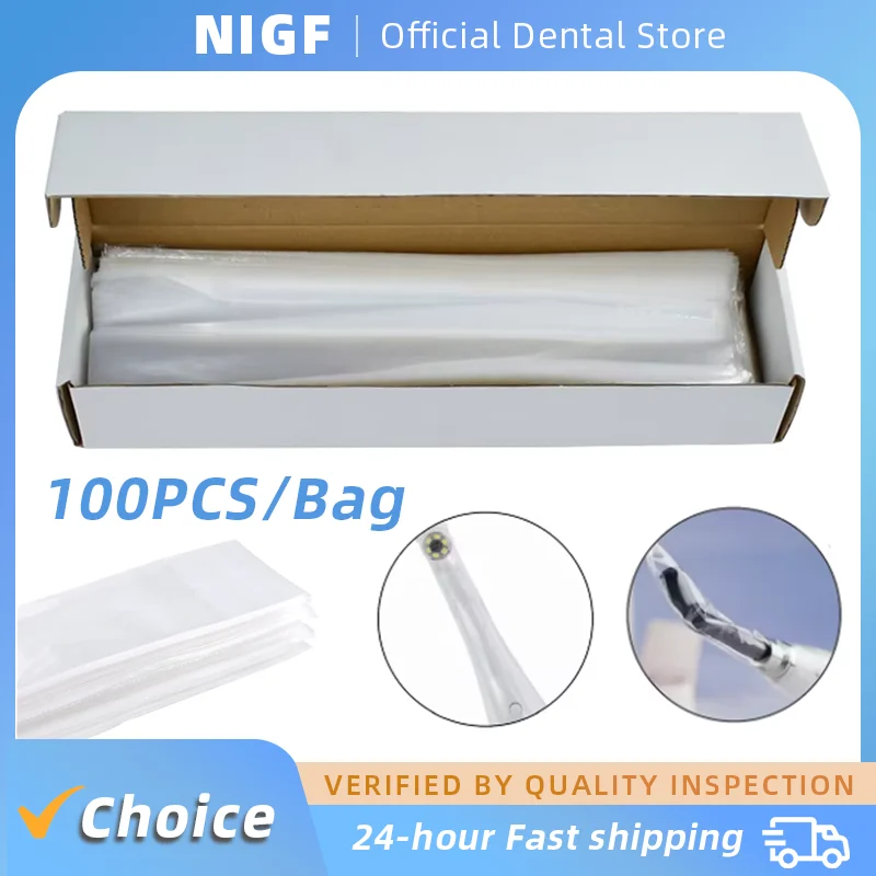 100Pcs/Box Dental Disposable Light Guide Rod Protective Film Sheath Sleeve Cover For Curing Light Sticks