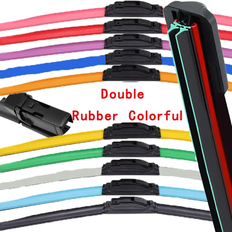 

Colorful DYTL1.1 Car Windshield Wiper blades Universal Soft Double layer Rubber Frameless Bracketless 16" 19" 20" 22" 24"26"30"