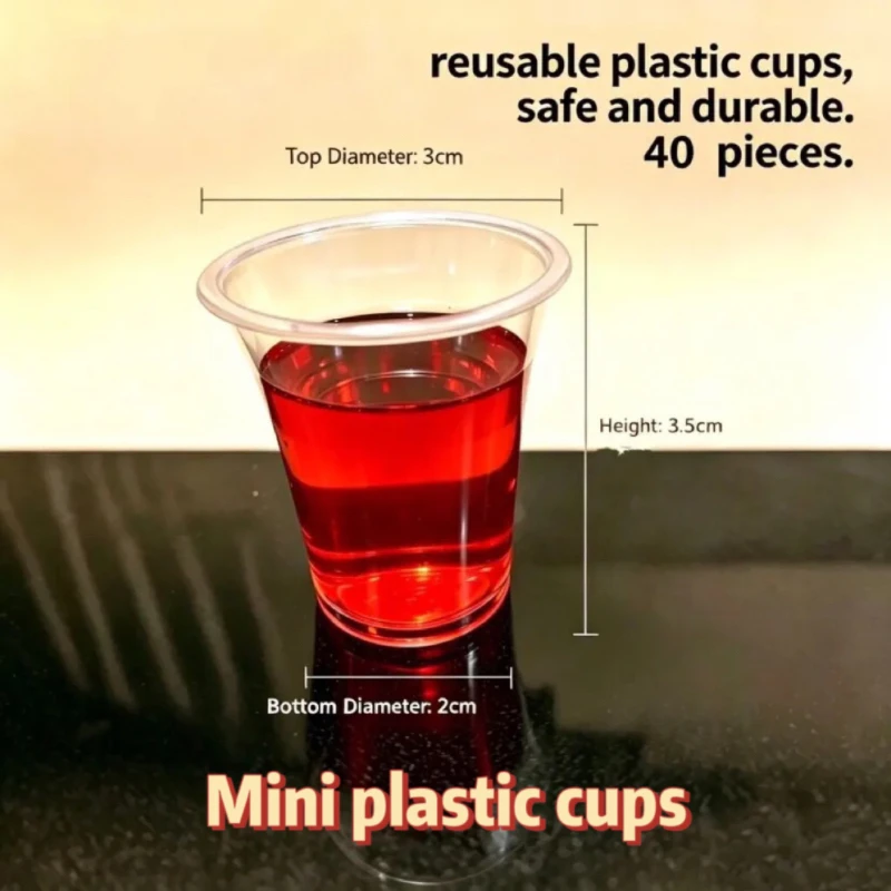 40 Pcs Set Reusable mini Clear Communion Cups for Tray Holy Communion Supplies for Church