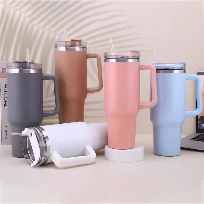 40oz Thermos Bottle Stainless Steel Insulated Tumbler with Lids Straw Coffee Tumbler Termos Cup For Travel Office