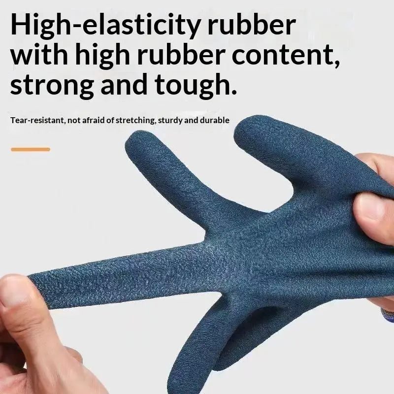 1 Pair Non Slip Latex Dipped Protective Work Gloves Safety Wear Resistant for Gardening Pruning Work