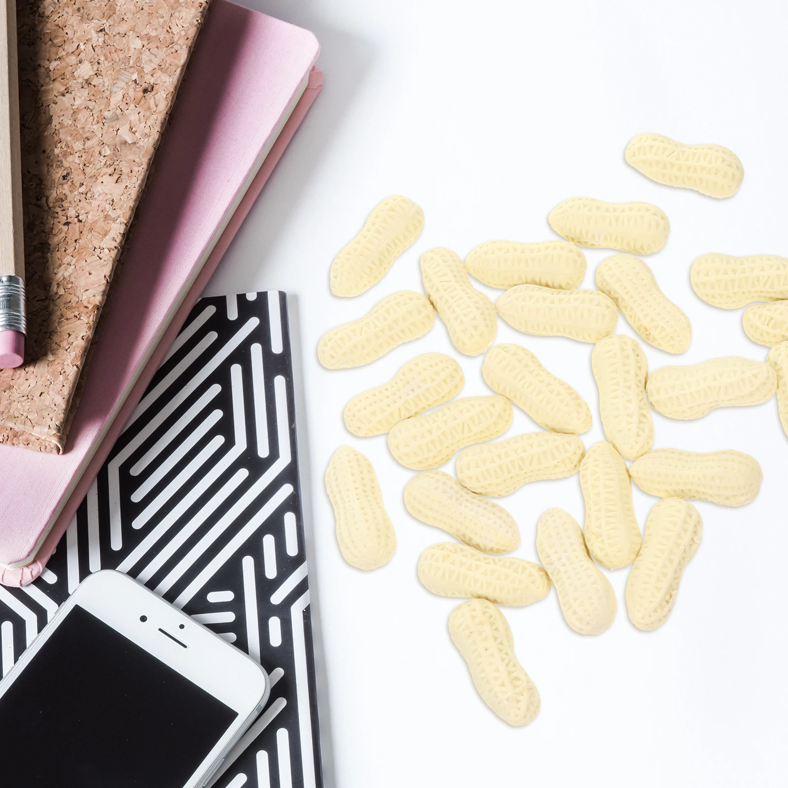 

25pcs Simulation Peanut Creative Rubber Stationery For Students Erasing Tool Unique Cartoon Erasers Trendy Adorable Erasers