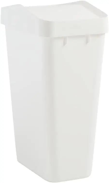 

Swing Top Trash Can with Lid, 12.2 Gallon Slim Modern Design for Home Kitchen, White
