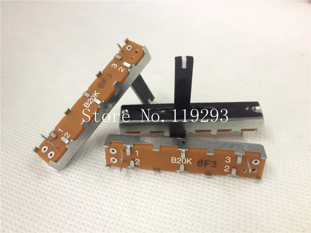 TAIWAN ALPHA slide potentiometers 4.5CM 45MM SC3043N single couplet B20K with white spots midpoint 20MM shaft--10PCS/LOT