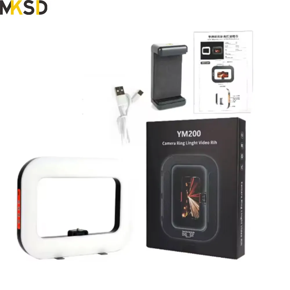 YM200 LED 라이트 루프: 모바일 라이브 방송, 사진 촬영, 데스크 사용에 최적화된 휴대용 조명