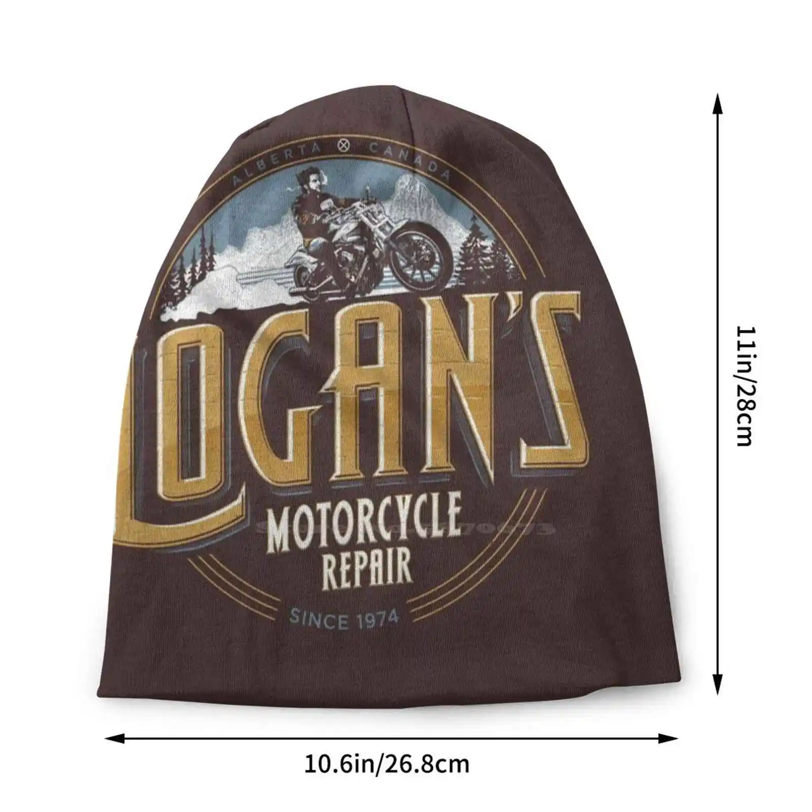 Logan's Motorcycle Repair Knitted Hat Warm Beanie Outdoor Caps Comics Motorcycle Comicbook Comic Book Logan Mutant Logo Parody