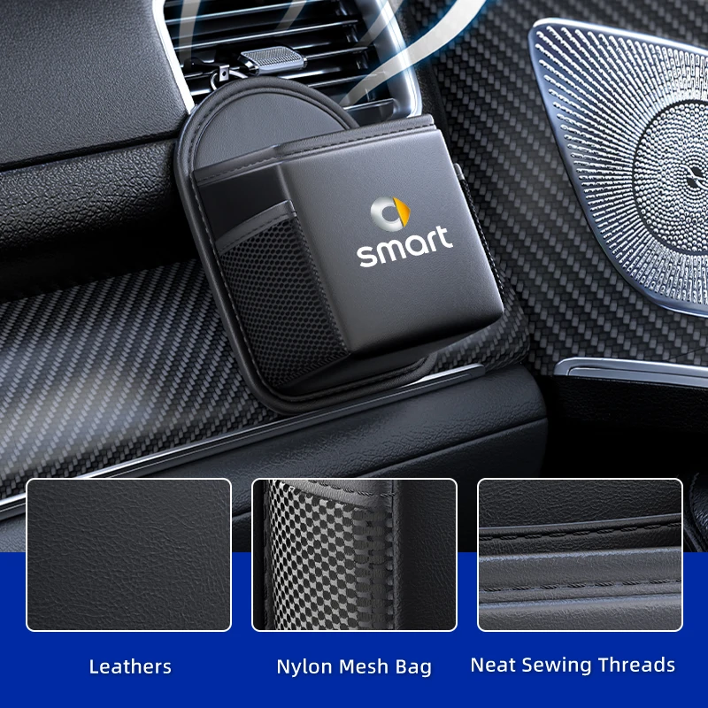 Car Air Vent Storage Box Phone Holder Sunglasses Bag Auto Accessories For Smart Fortwo 451 450 453 Forfour EQ Cabrio