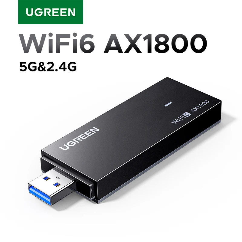 

UGREEN WiFi-адаптер WiFi6 AX1800 USB3.0 5G и 2,4G двухдиапазонный USB WiFi для ПК, ноутбука, Wi-Fi-антенна, USB-приемник Ethernet, сетевая карта