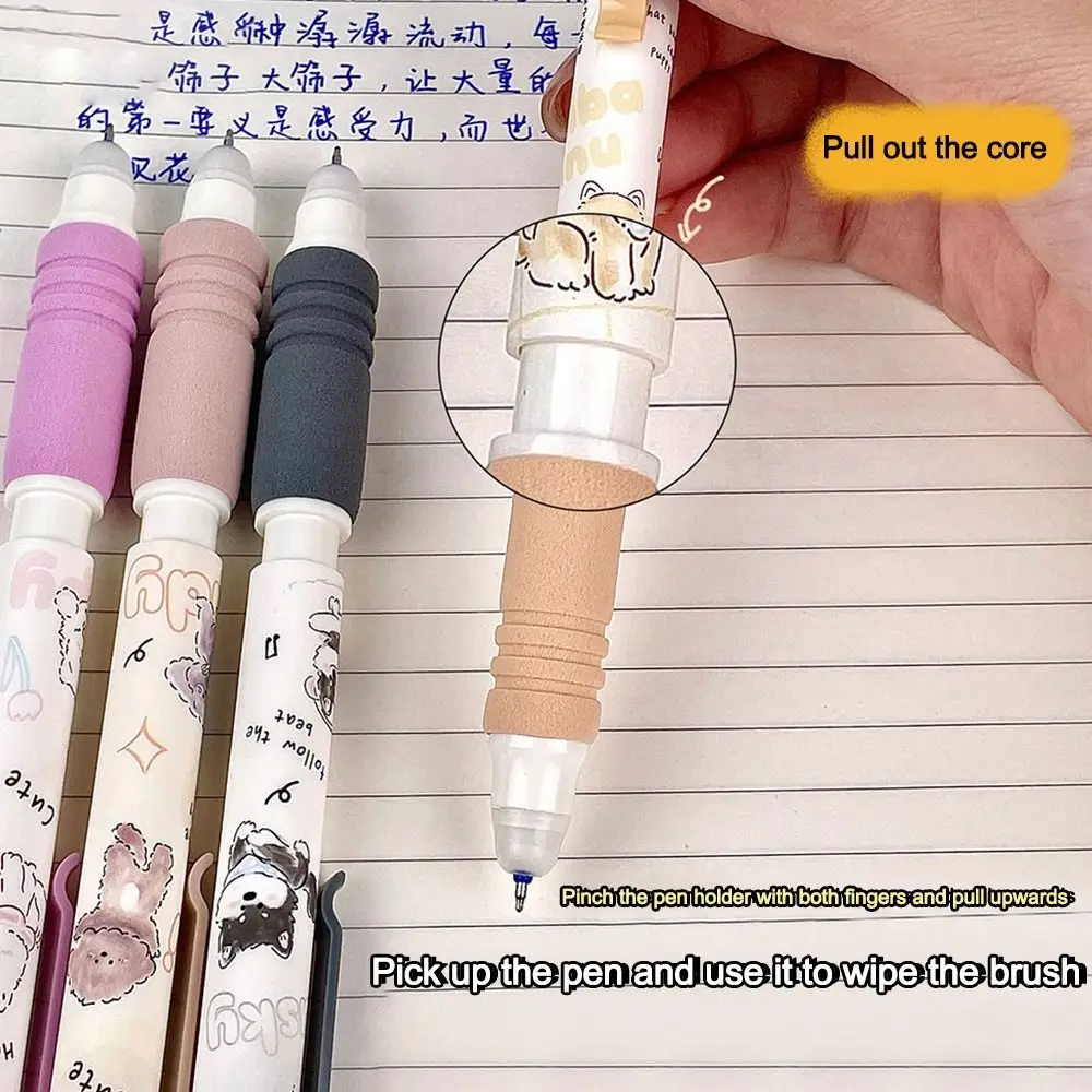 

4 шт., подарочная гелевая ручка с рисунком собаки/кошки, мягкая ручка, быстросохнущая подъемная ручка, 0,5 мм, ST головка, нейтральная ручка для офиса