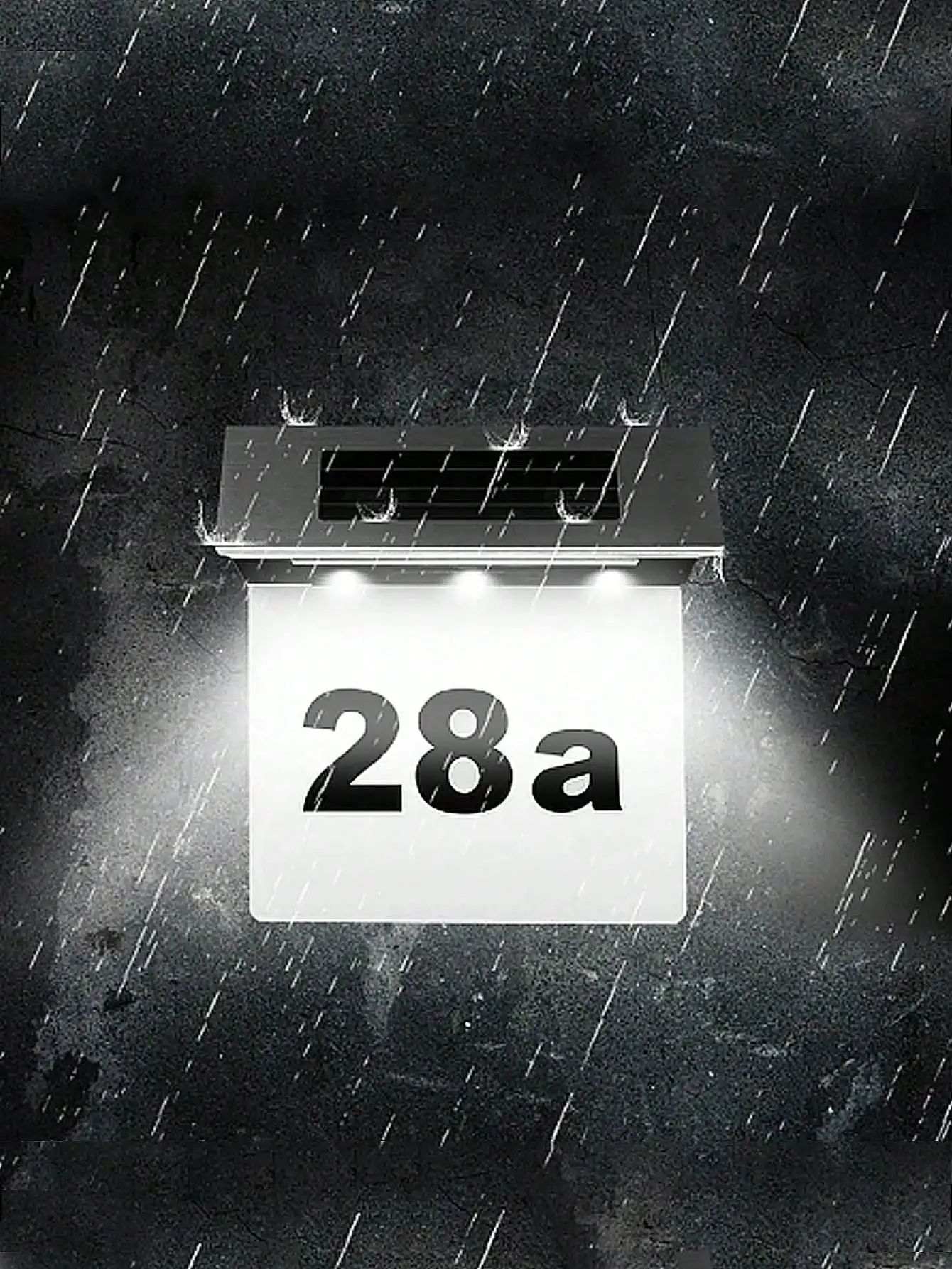 1 Pack 4LED Solar House Number Sign: Waterproof Lighted Nameplate for Home Yard Garden Gift