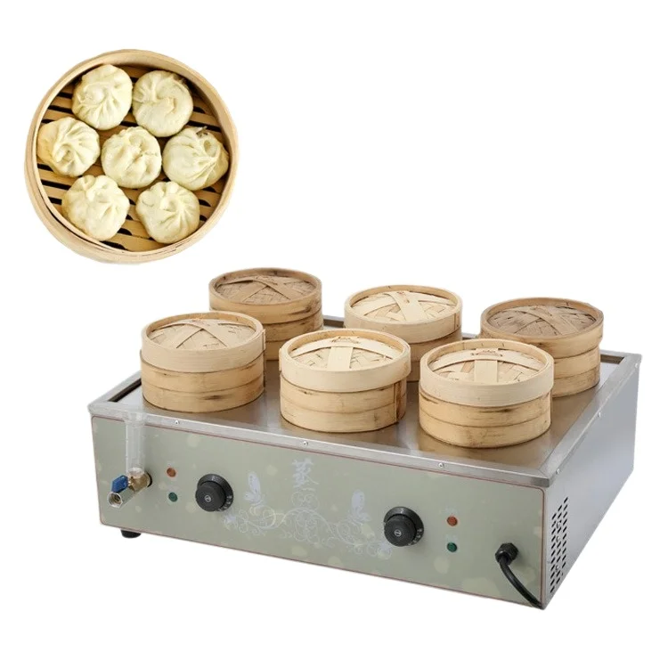 

Пароварка с шестью отсеками для приготовления на пару маленьких булочек, креветочных пельменей, овощей, для нагрева и сохранения тепла, коммерческая.