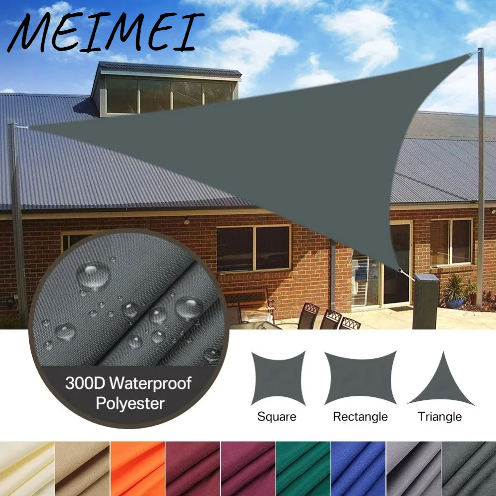 

Awning with Rope for Garden Patio Pergola Gazebo Swimming Pool Camping UV Blocking Waterproof Triangle Thickened Sunshade Sail