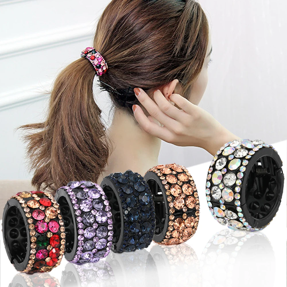 Fashion Rhinestone Hair Claws for Women Colorful Grab Clips Hairpins Crystal Hair Accessories Hair Clips Barrettes Ponytail Bun