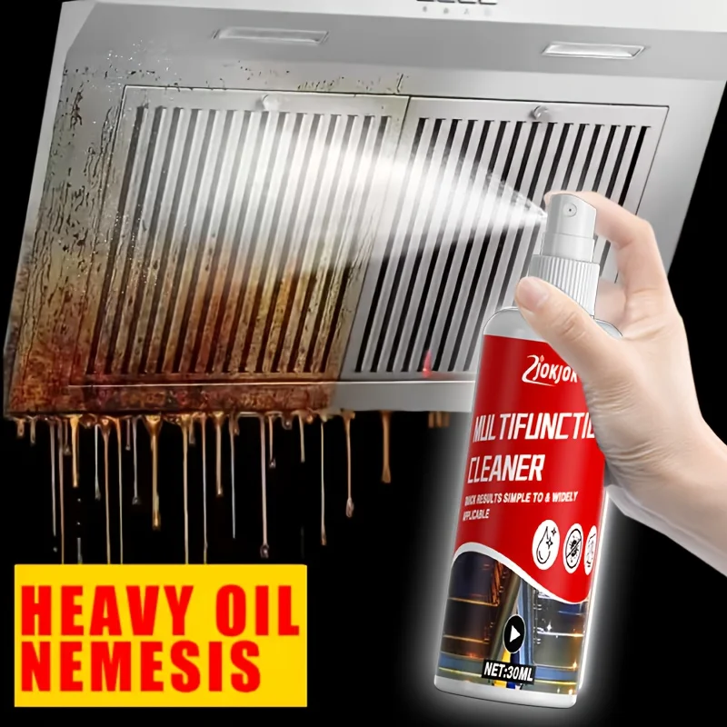 キッチン油汚れ除去スプレー、油汚れを素早く除去、使いやすい、レンジフードやコンロに最適、効果的な洗浄剤