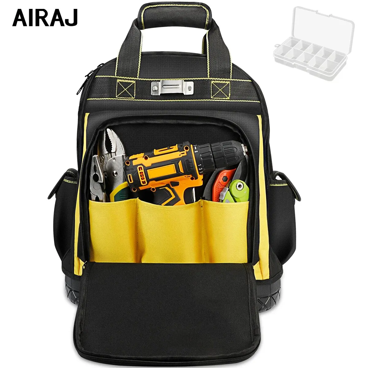 AIRAJ mochila de herramientas impermeable, bolsa de herramientas con Base de goma, organizador de herramientas de servicio pesado, bolsas de