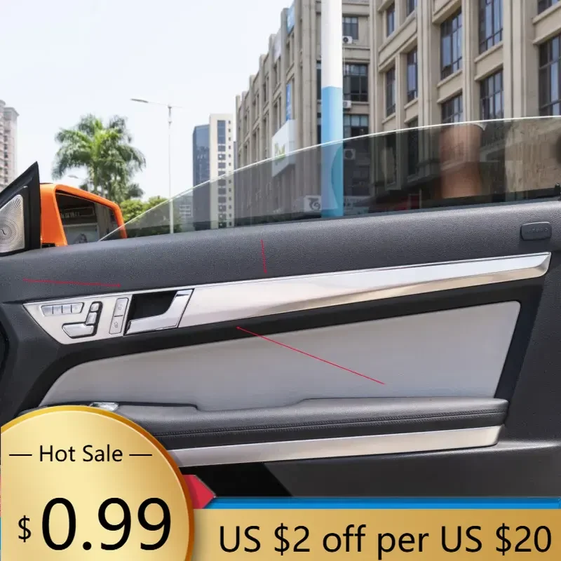 

Steering Covers Carbon Fiber Car Interior Door Handle Panel Strips Cover Trim for Mercedes Benz E Class Coupe W207 C207 E200 e
