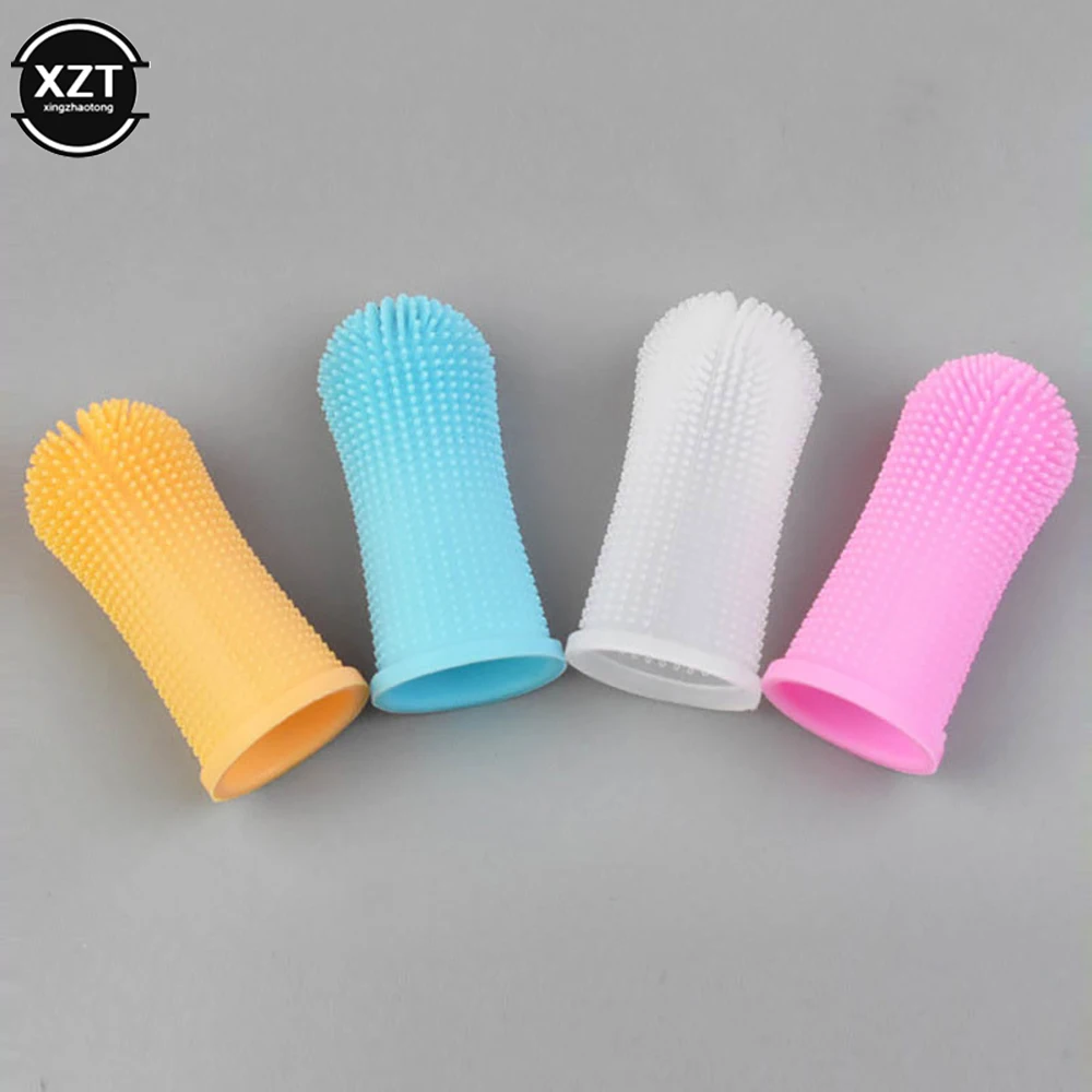 Dog Super Soft Pet Finger Toothbrush Teeth Cleaning Bad Breath Care Nontoxic Silicone Tooth Brush Tool Dog Cat Cleaning Supplies