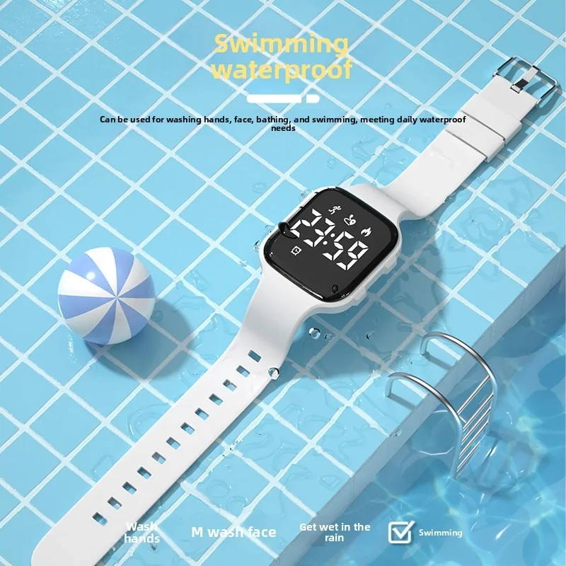 2026 New Women Night Running Fitness Pedometer Watch 30M Waterproof LED Light Vibration Alarm Stopwatch Sport Bracelet