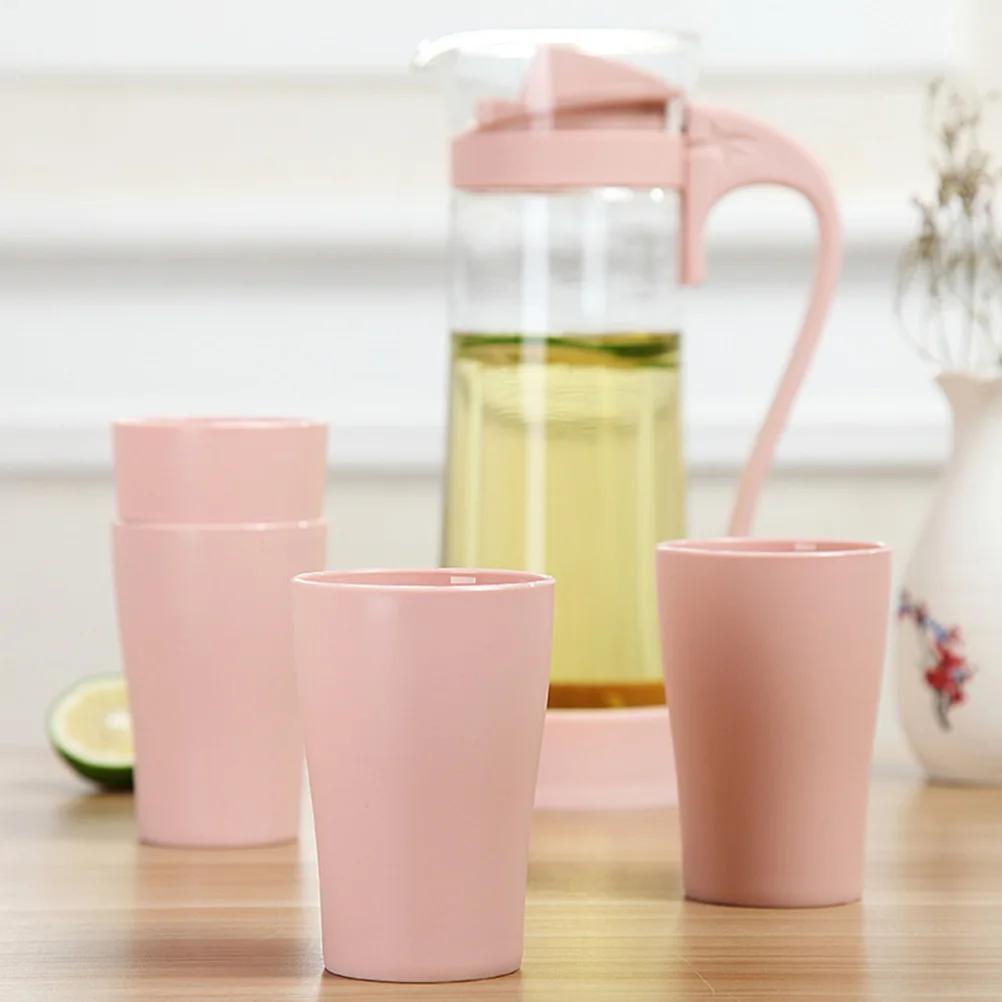 

1200ml Glass Water Pitcher Food Safe PP Material Drip-Free Mouth Plastic Lid Tea Kettle Juice Pot Cold Hot Beverage Storage