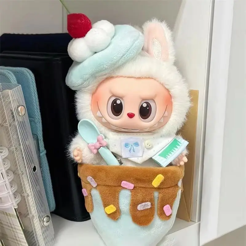 Per set di vestiti per bambole Labubu, design a fragola rosa da 3/4 pezzi, compatibile con accessori per bambole Labubu V1 V2 V3 e 10/13 cm