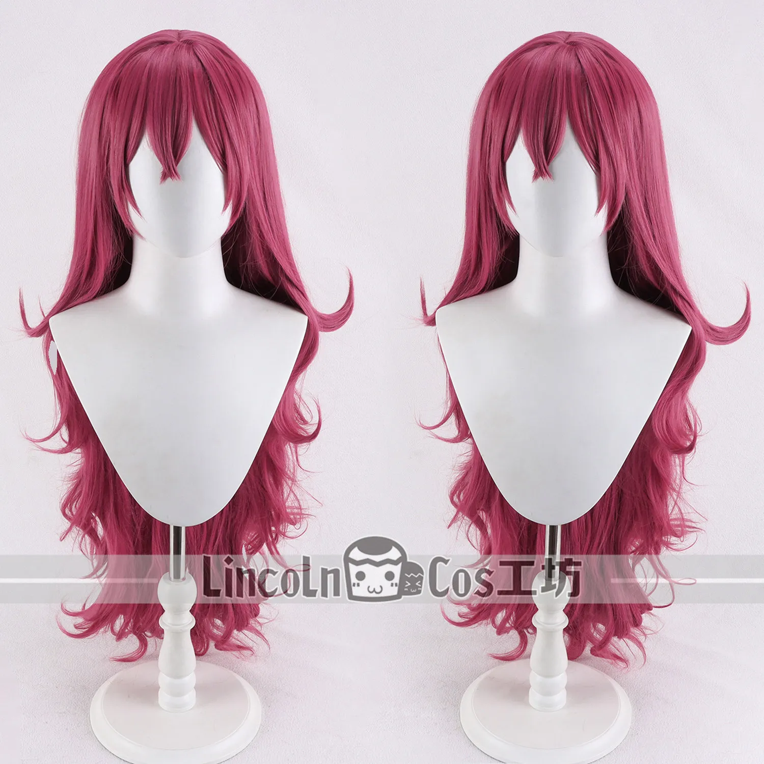 Natsume Iroha Cosplay Wig Burgundy Wavy Long 100cm Heat Resistant Synthetic Hair Halloween Party Role Play Carnival + Wig Cap