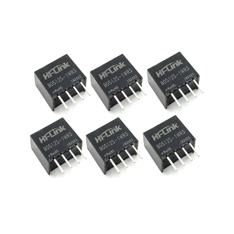 ขนาดเล็ก Hi-Link ใหม่3Pcs B0512S-1WR3 5V 84mA 1W ประสิทธิภาพ88% แยก Switching Power Supply โมดูล DC DC Transformer