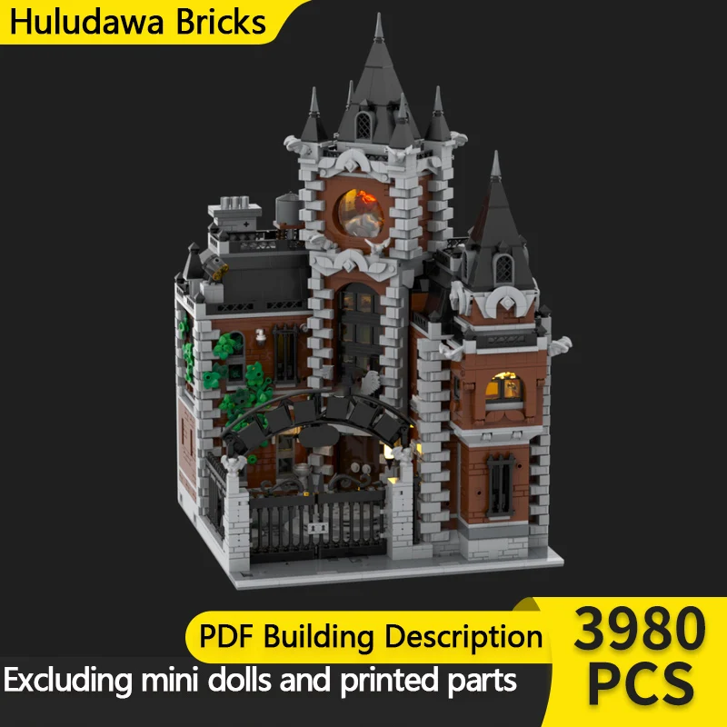 

City Street View Model MOC Building Bricks Mental Hospital Expansion Modular Technology Children Holiday Gifts Assemble Toy Suit